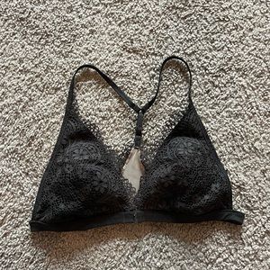 Victoria’s Secret black front close bralette with removable pads, size medium